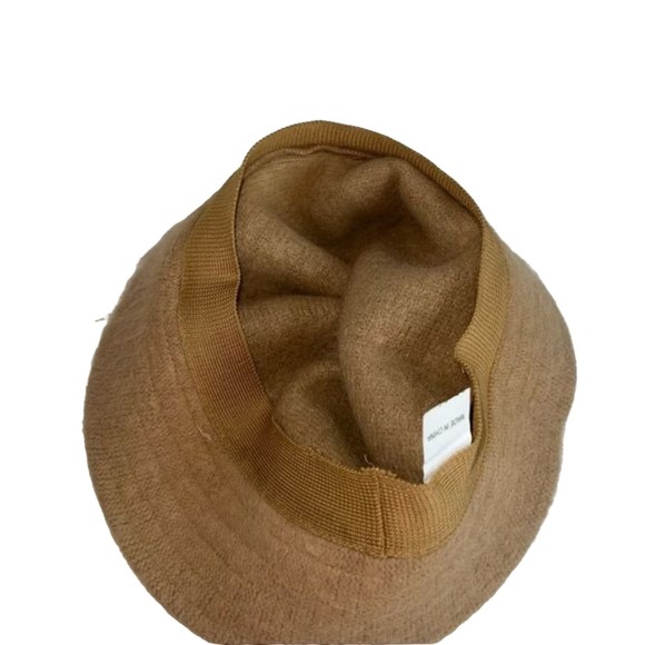 Mohair Bucket Hat Knit Cloche Hat Tan Brown Nude